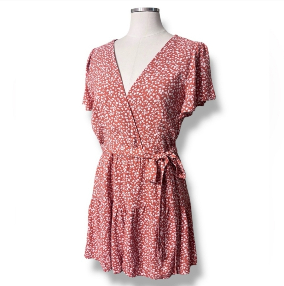 BLUE RAIN Orange & White Floral Romper
